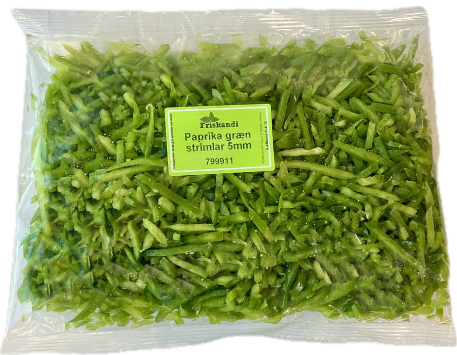 Paprika græn strimlar 5mm - Sérpöntun