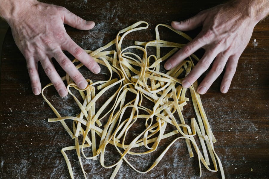 Pasta Tagliatelle Noodles Yellow