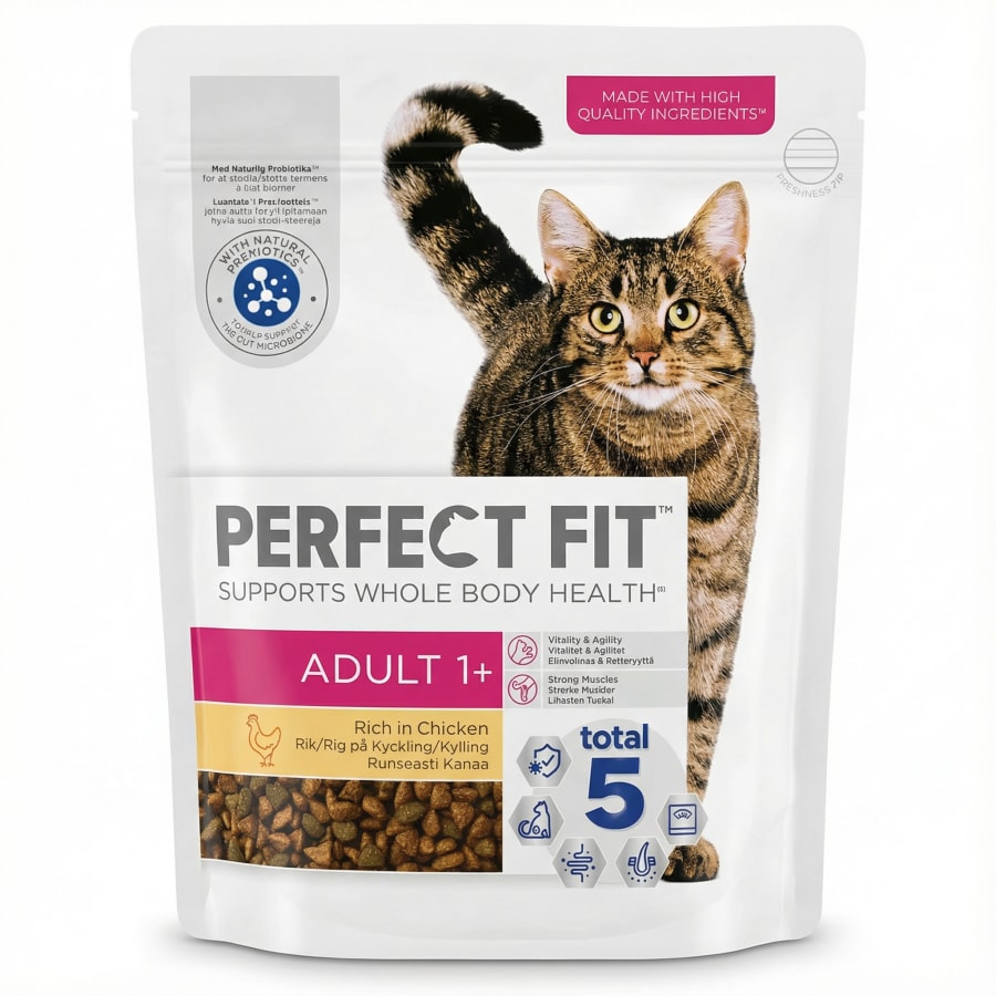 Perfect Fit Adult 1+ þurrfóður fyrir fullorðna ketti, ríkt af kjúklingi