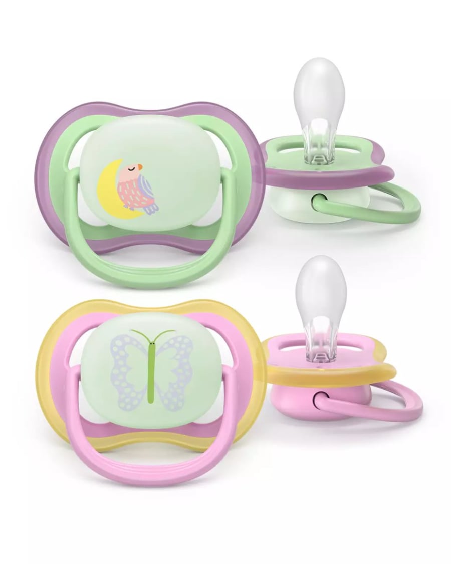 Philips-AVENT Snuð 6-18 Mán 2stk UltraAir Nætursnuð Fugl og fiðrildi