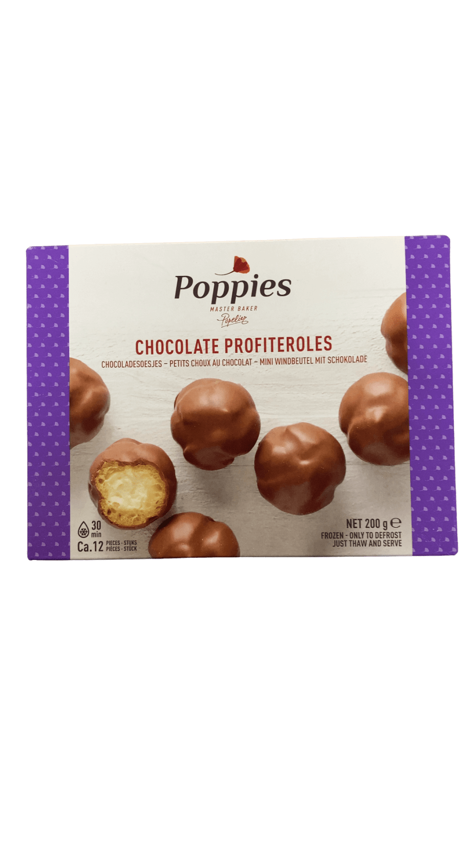 Poppies belgískar mjólkursúkkulaði prófiterólur 200 g