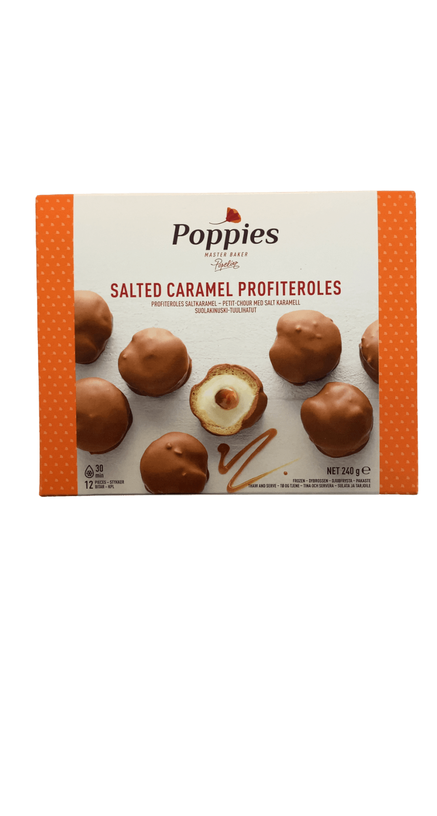 Poppies Saltkaramellu prófiterólur 240 g