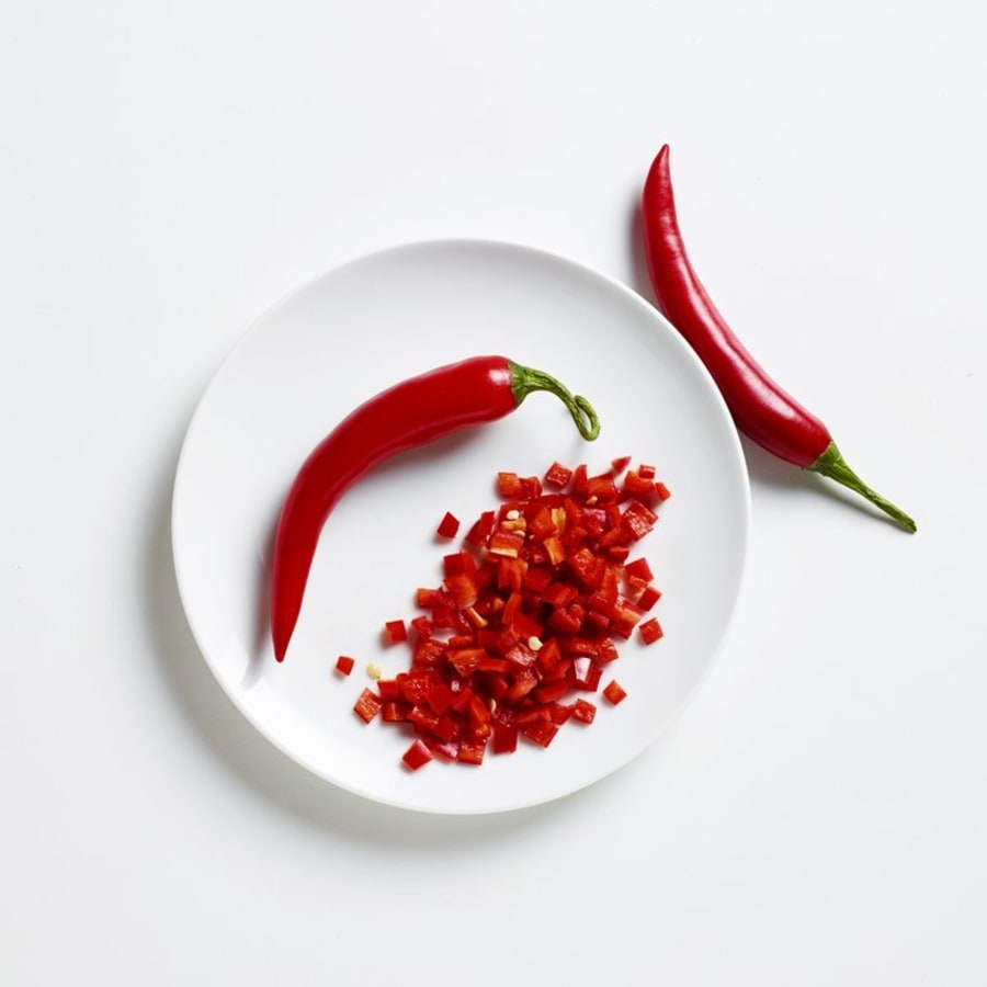 Rauður chili saxaður 4-6mm 10kg