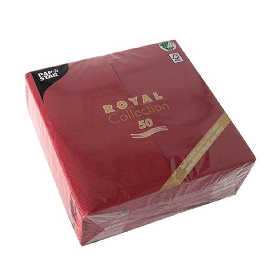 Servíetta einlit, vínrauð brotin saman 40×40 50st (5)