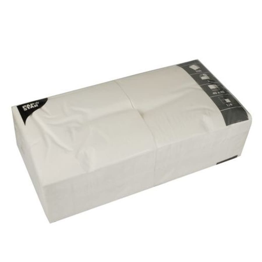 Servíettur einlitar hvítar 40×40 250st 3 laga (4)