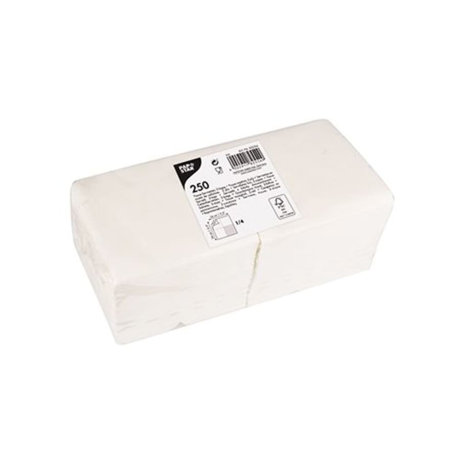 Servíettur hvítar 250st 24×24 cm(8)