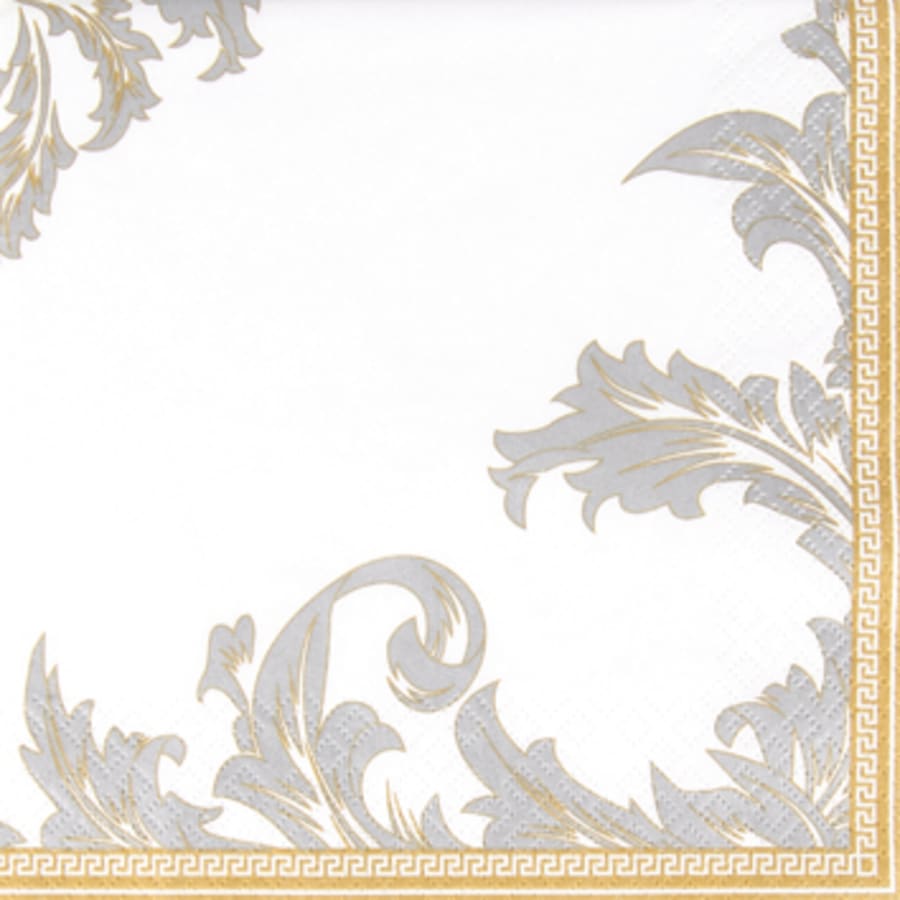 Servíettur Luxury gull/silfur 25×25 (12)