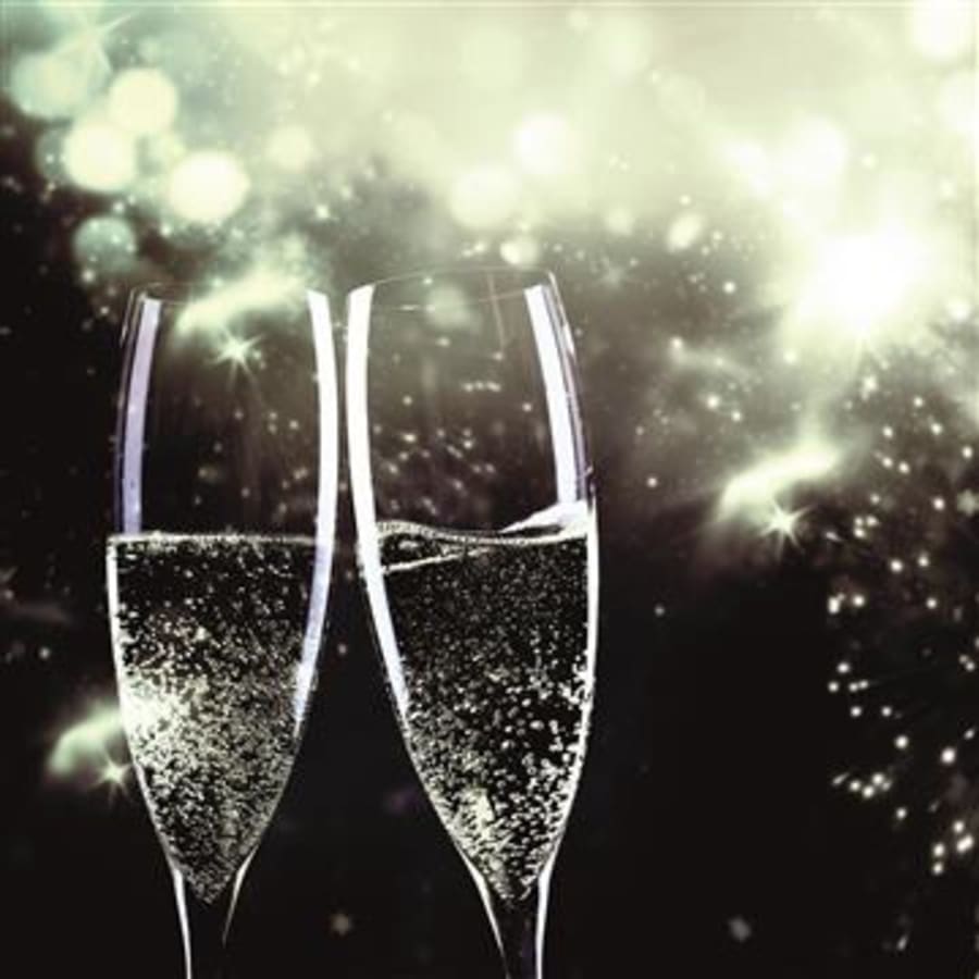 Servíettur New year silver 33×33 cm (12)