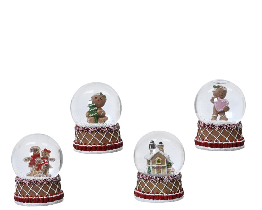 Snjókúla Gingerbread 4-teg 7x9cm. Disp-8