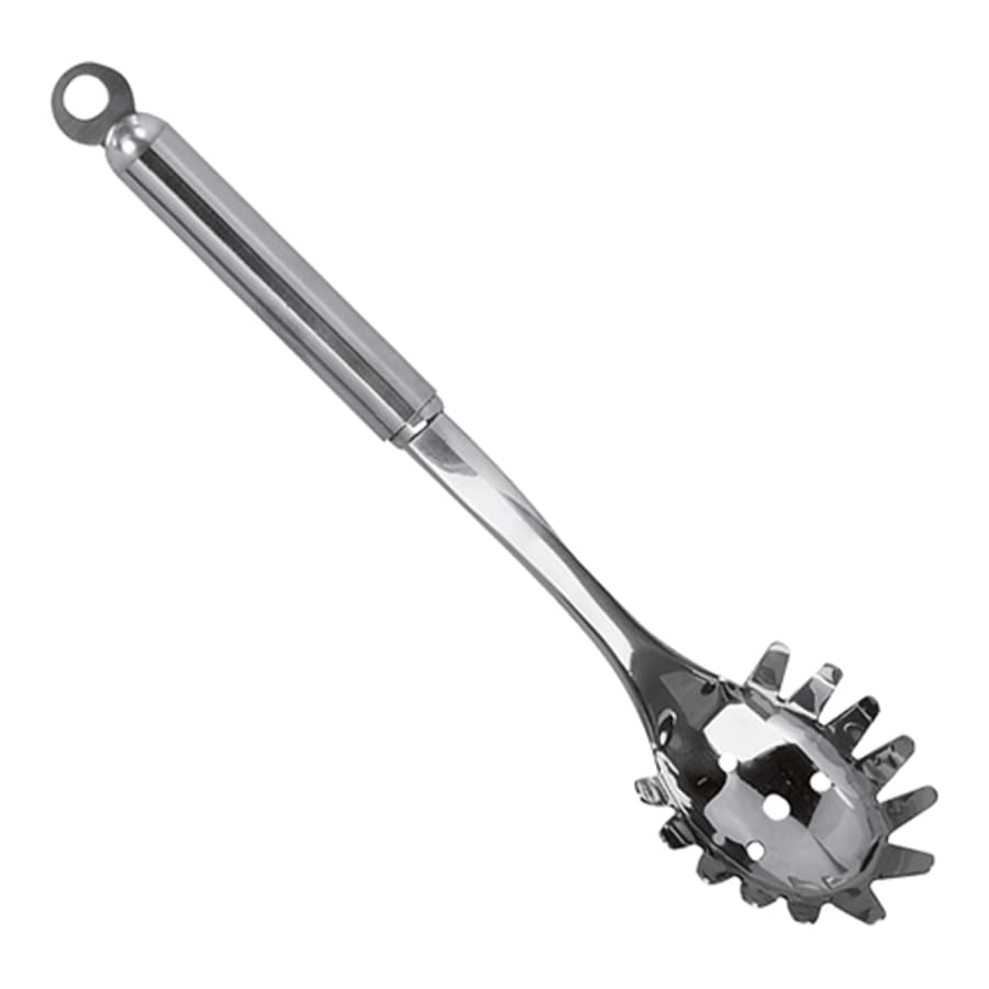 Spagettískeið með stálskafti 26 cm.