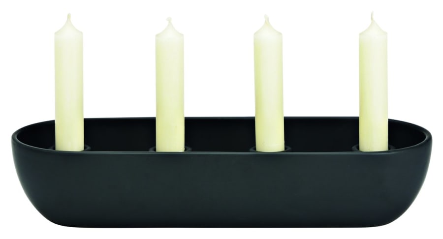 Wurm Kertastjaki fyrir 4 kerti oval lengd:31cm svartur