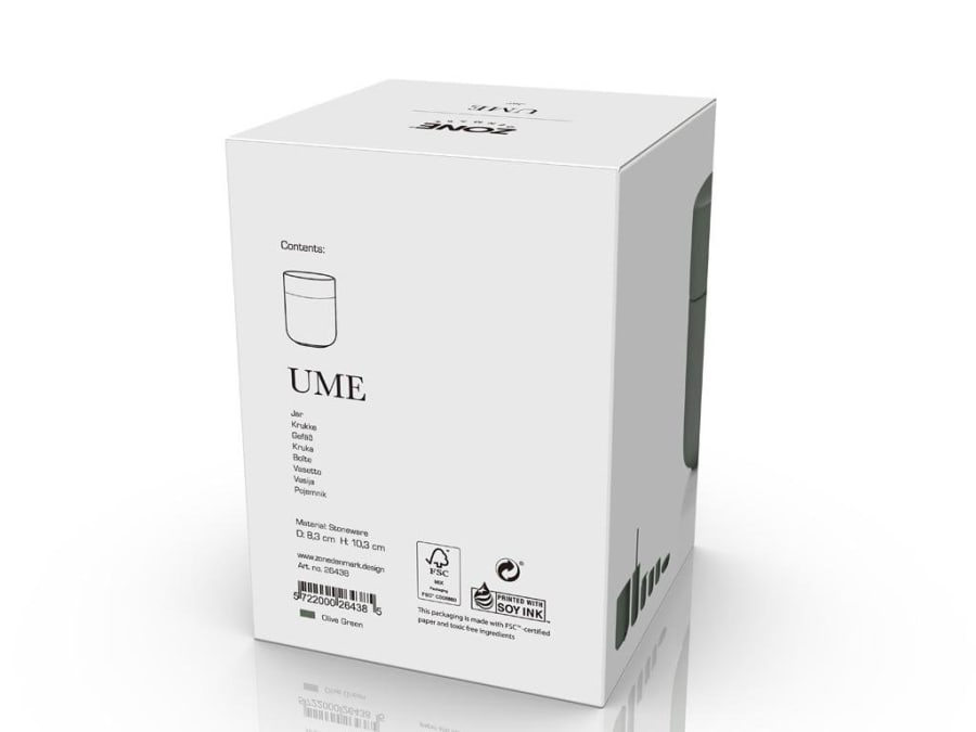 Zone Ume krukka með loki Olive green