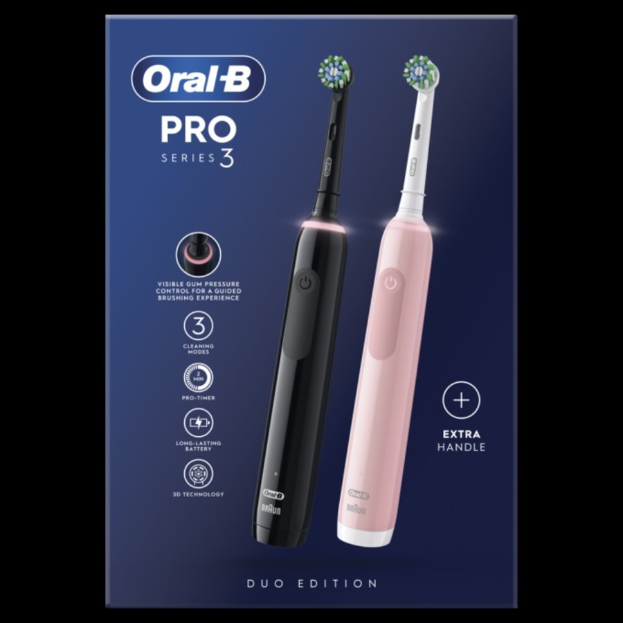 Oral-B Brush Pro 3 3900 Black & Pink (Duo Pack)