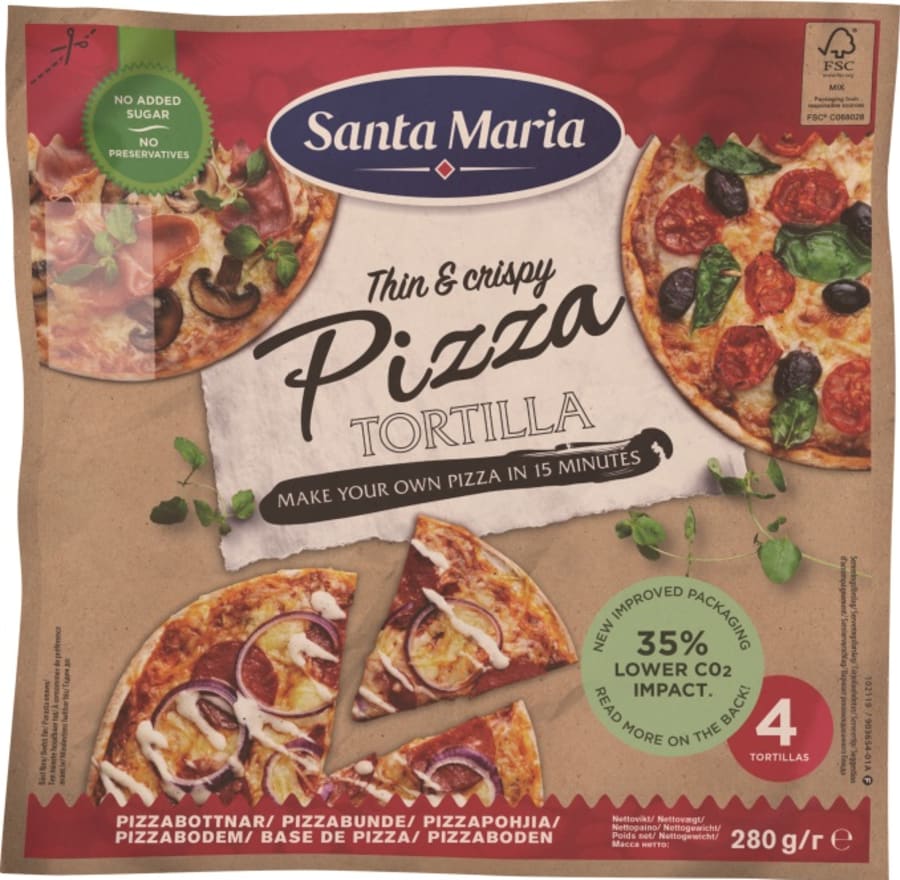 Pizza tortilla 280g