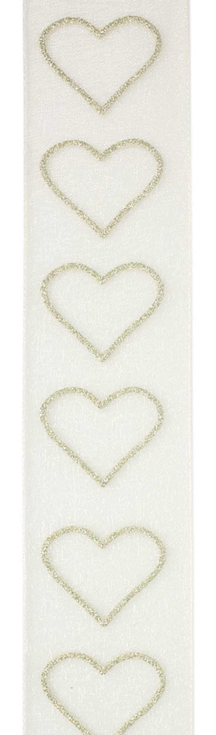 10mtr.Glitz Heart m/Vír 38mm. Créme