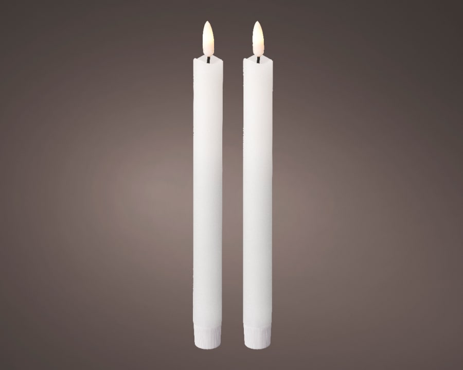LED Dinnerkerti Wick hvítt 25cm. (28)