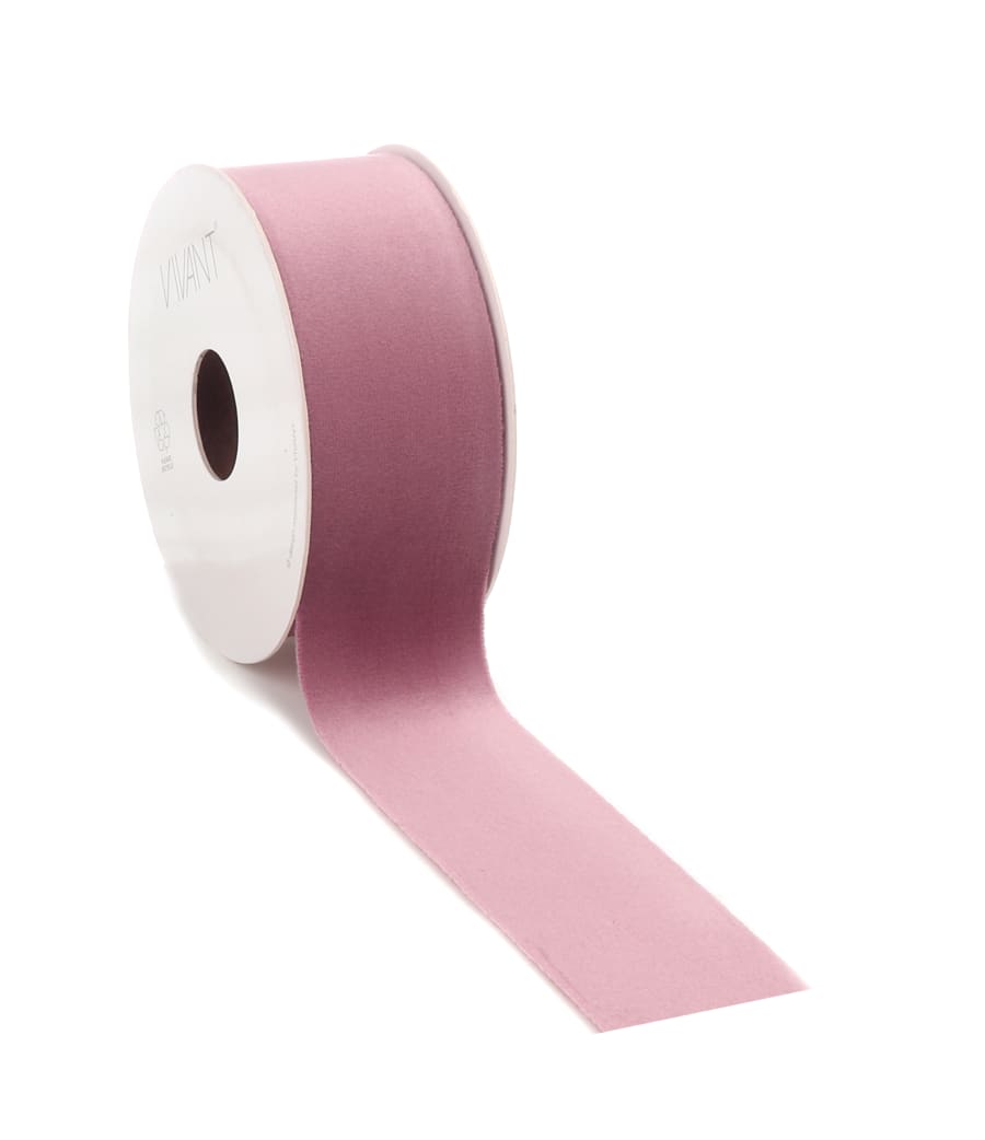 5mtr.VELVET Borði 40mm. Old Rose (5)
