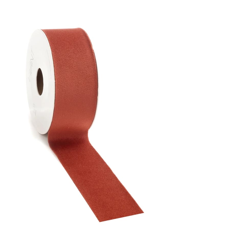 5mtr.VELVET Borði 40mm. Red Rustic(5)