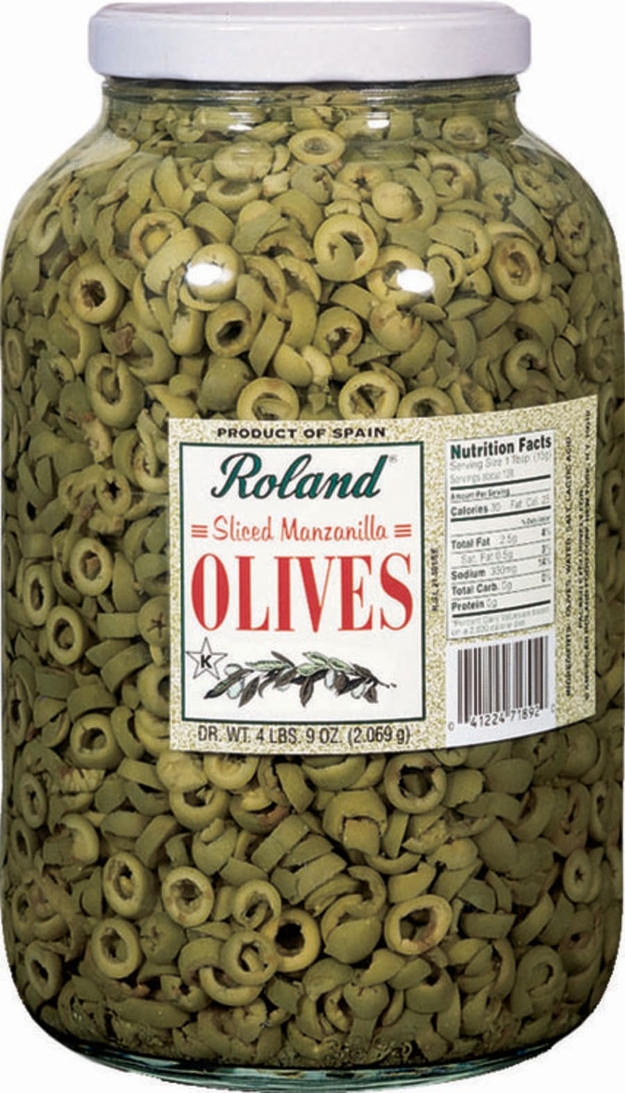 Ólífur grænar sneiddar 3,78kg