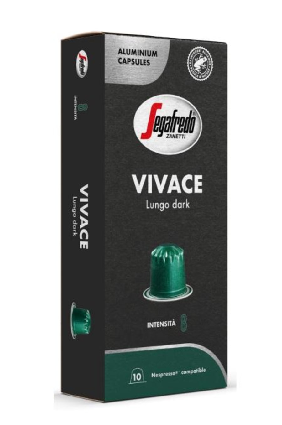 $Segafredo (N) Vivace Lungo Dark 8 10&#215;10 kaffihylki
