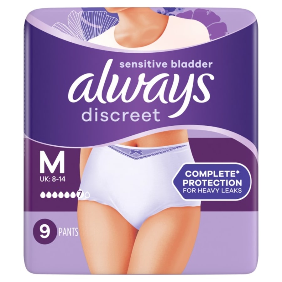 Always Discreet nærbuxur háar medium 6 dropa 9stk