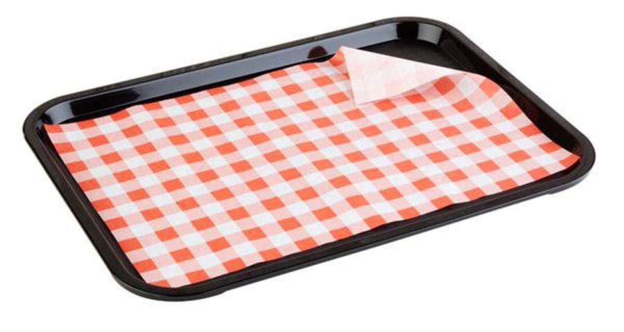 APS Einnota pappír fyrir mat köflótt red