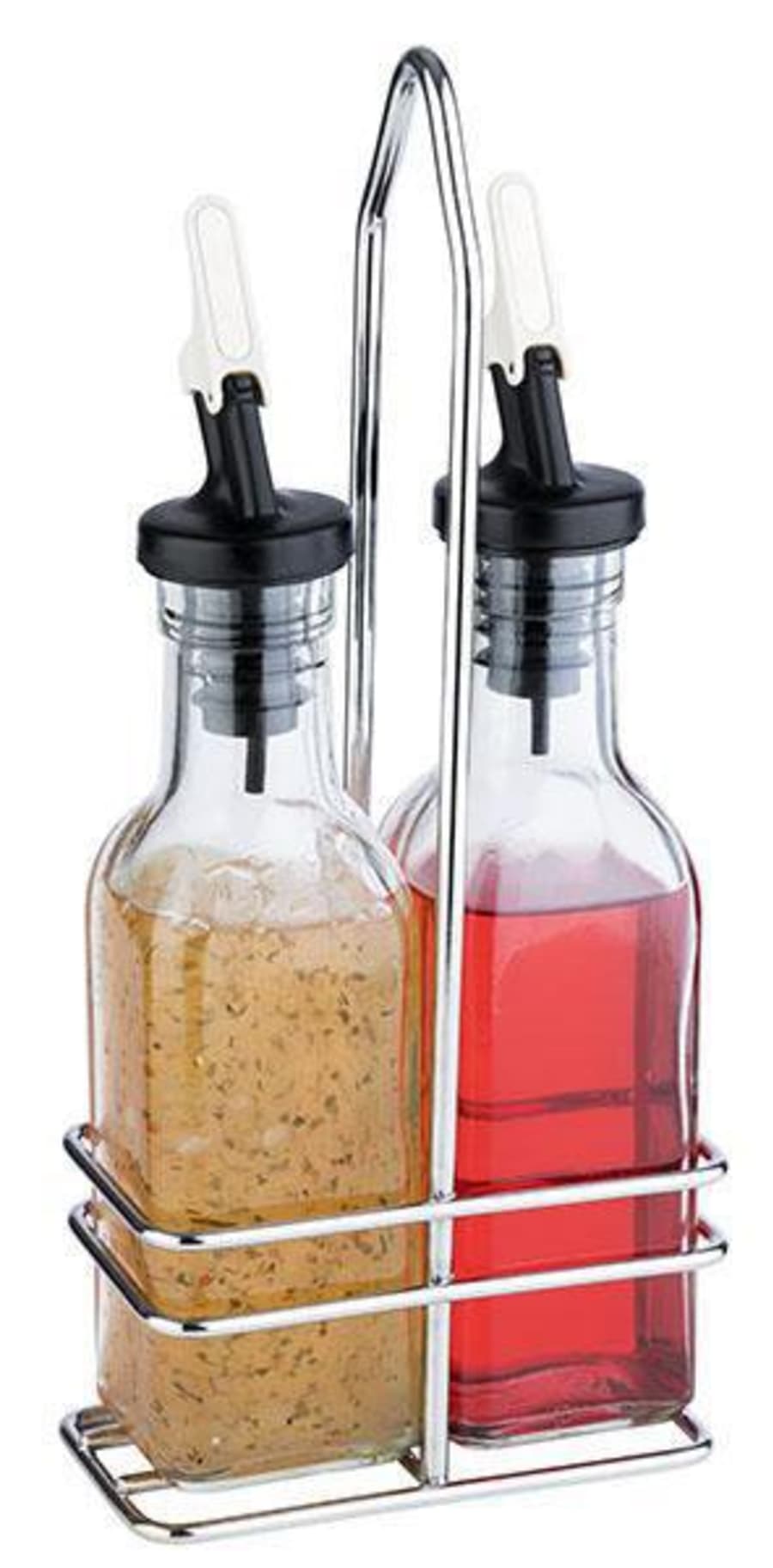 APS Standur olíuflaska gler 2stk í stálstandi