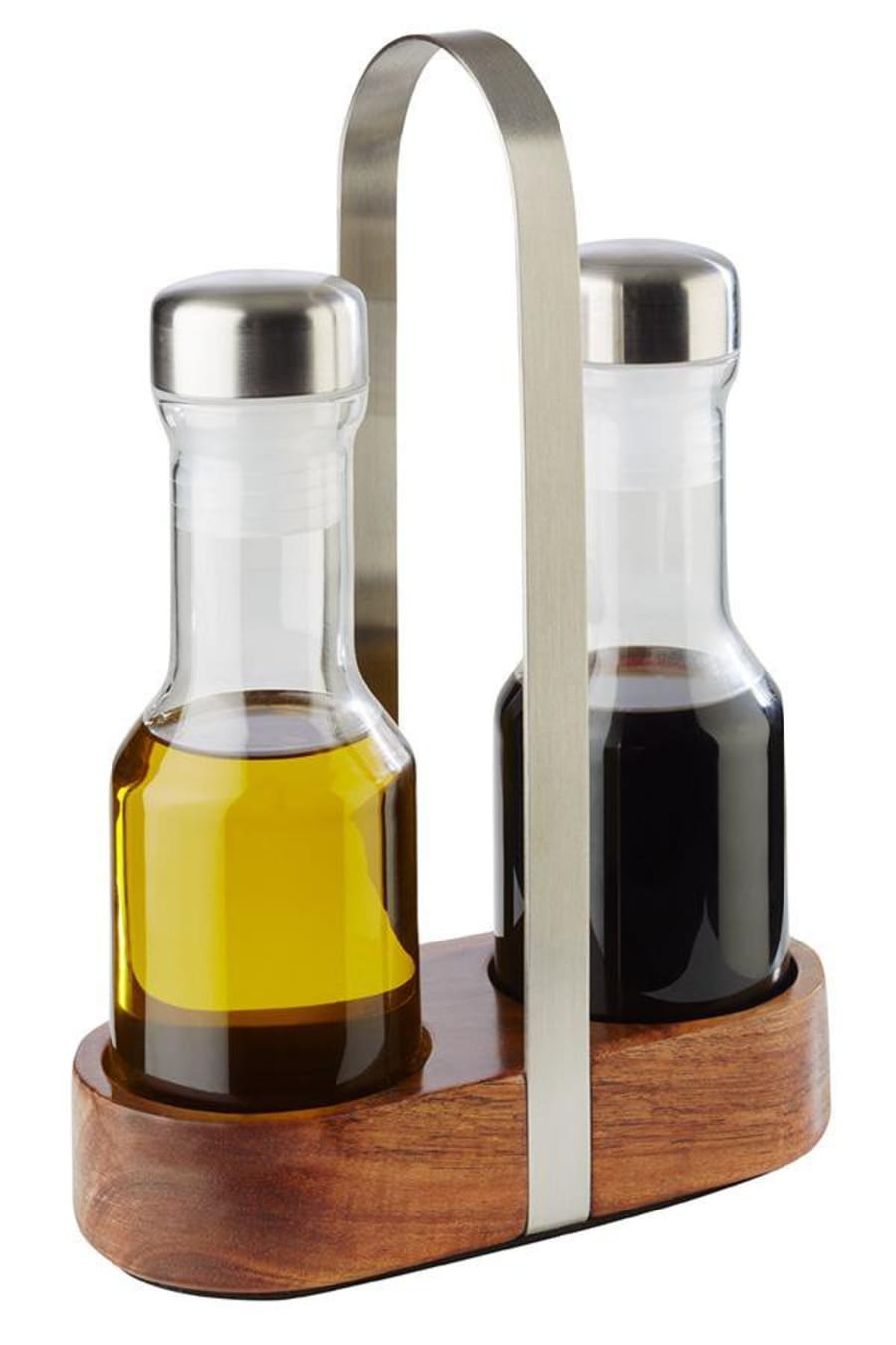 APS Standur olíuflaska gler 2stk í viðarstand