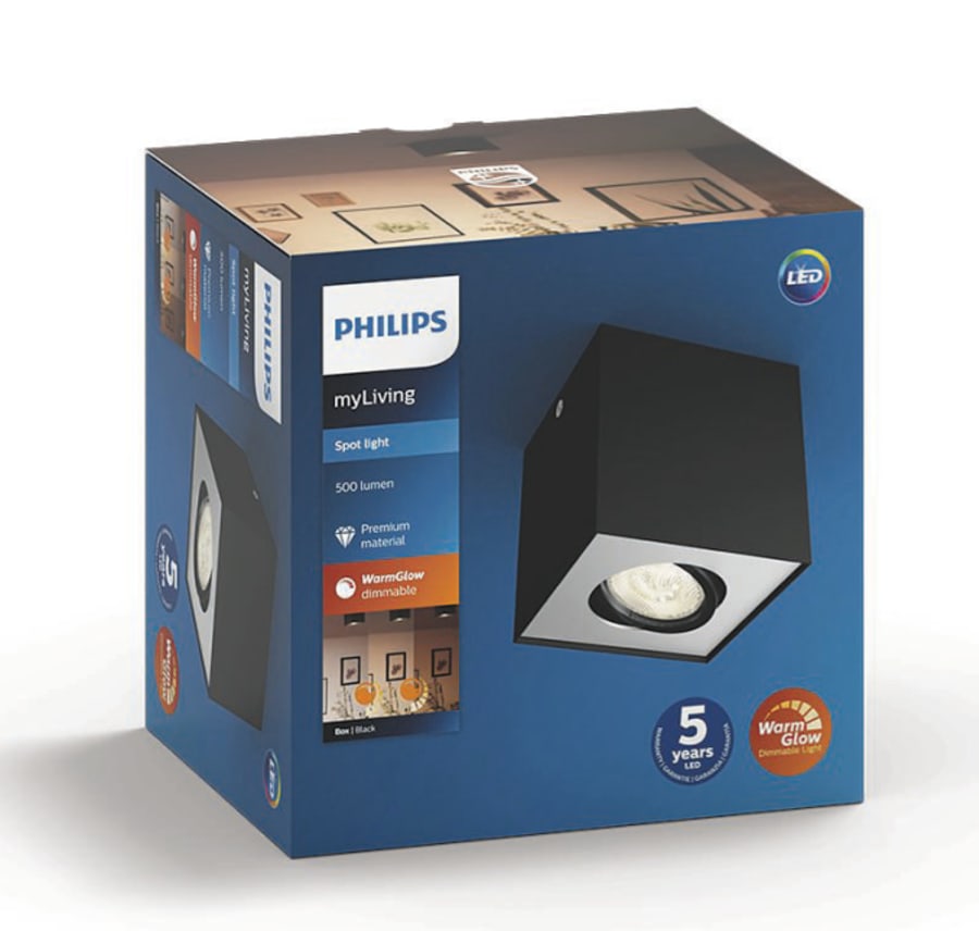 Box single spot black 1x4.5W