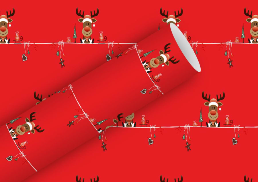 Braun Company Gjafapappír 2m x 70cm Little rudy red