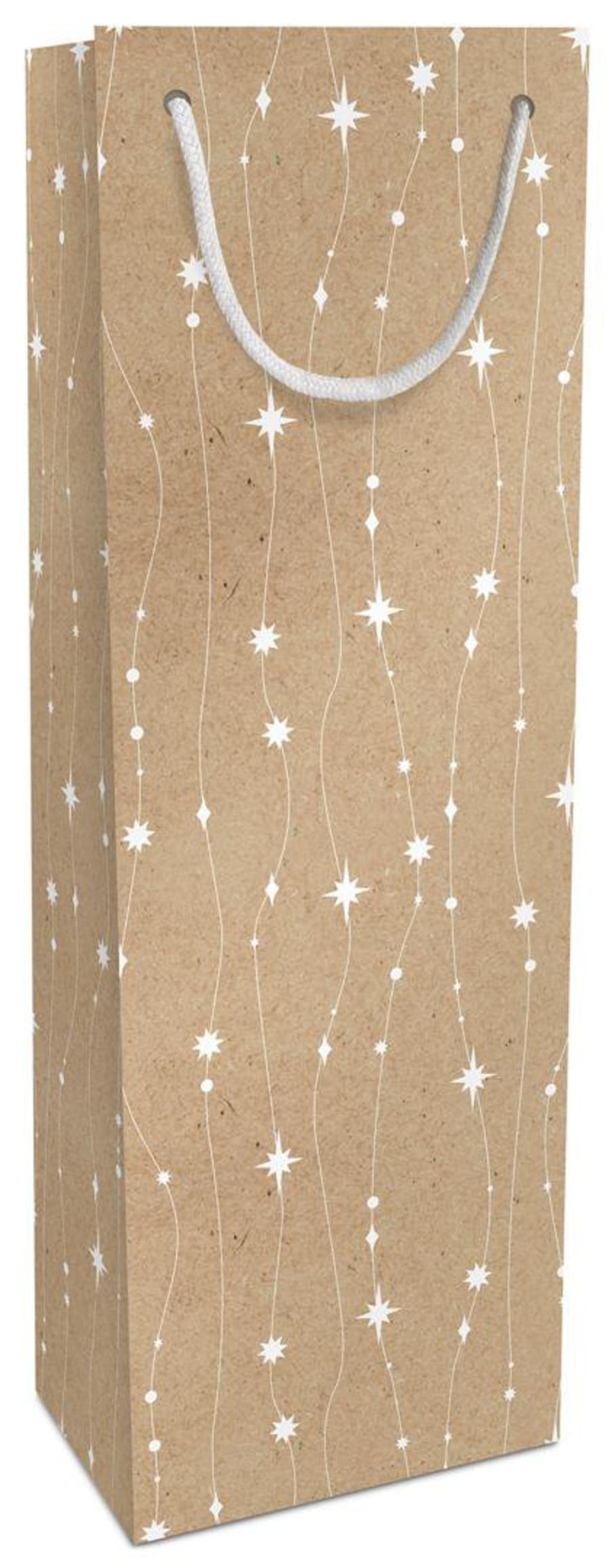 Braun Company Gjafapoki 12x36x10cm ByNature White stars nature
