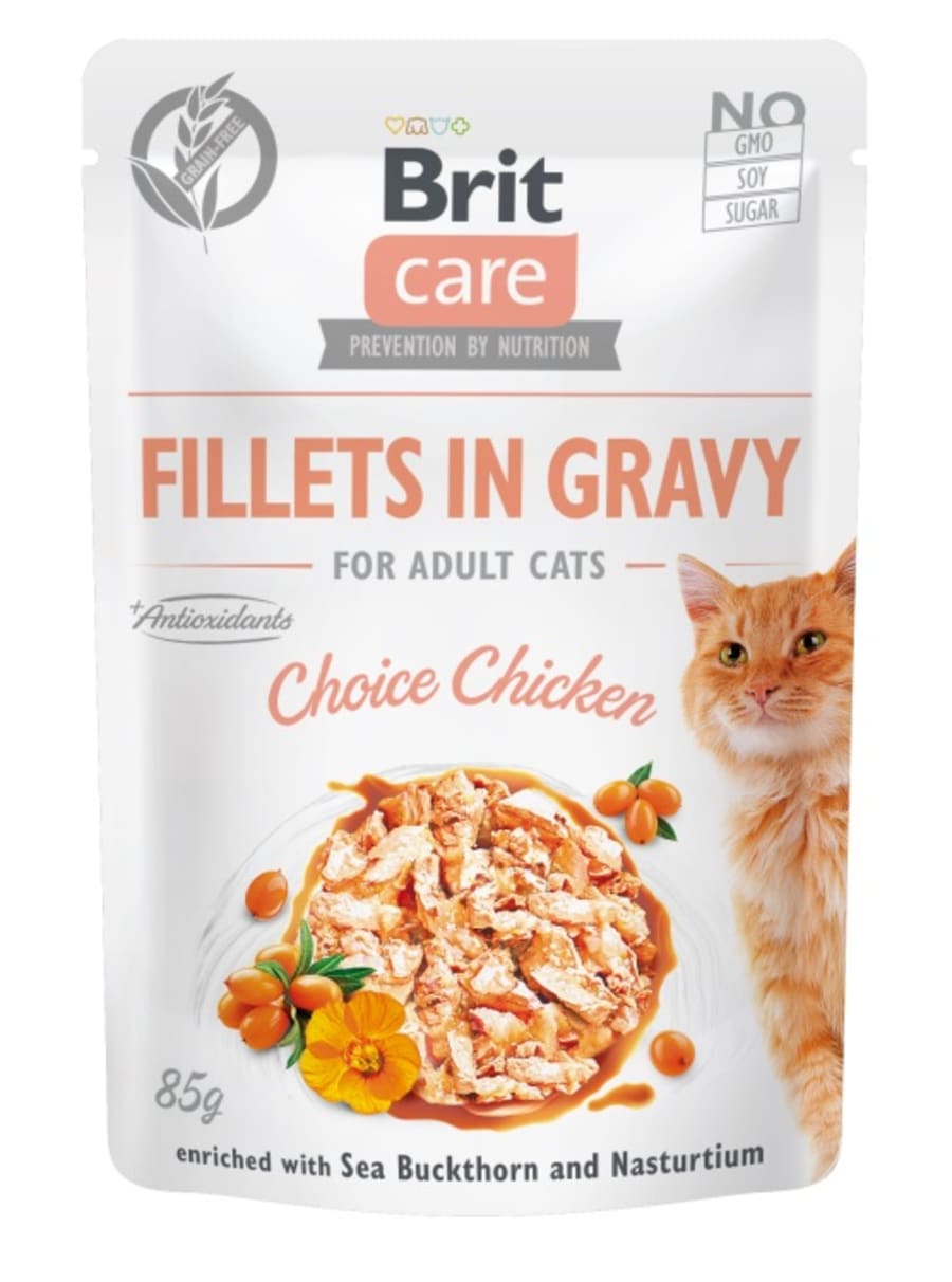Brit CCat Pouches w/Choice Chicken Adult 85g