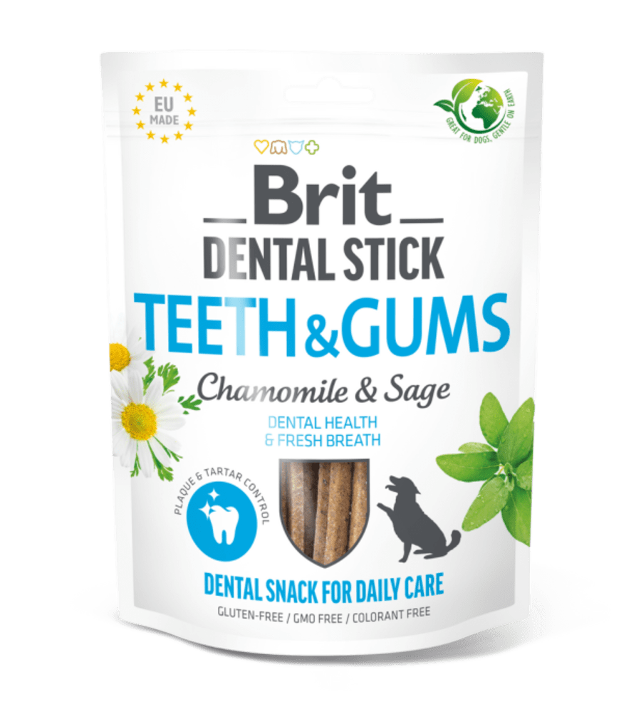 Brit Dental Stick Teeth+gums with Chamomile & Sage 7pcs