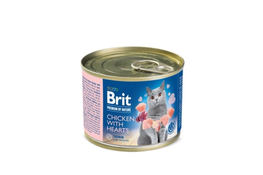 Brit Pcat paté dós Chicken with Hearts 200g