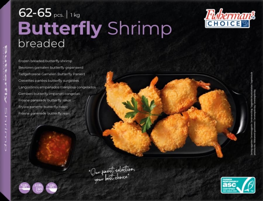 Butterfly rækjur í raspi 62-65stk 1kg