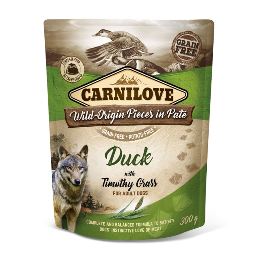Carnilove Dog Pouch Paté Duck with Timothy Grass 300 g