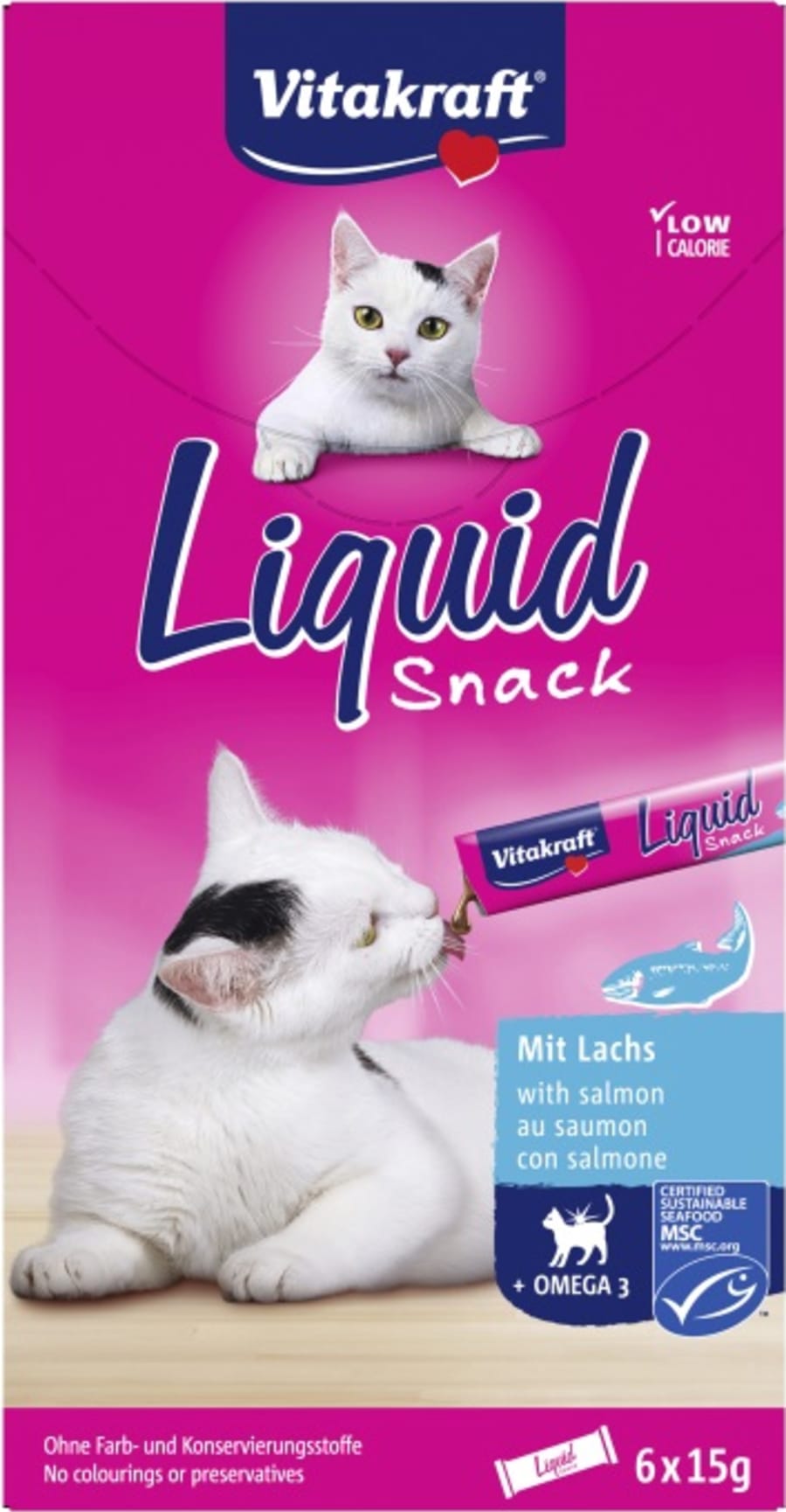 Cat Liquid Snack Lax & omega 3  6stk