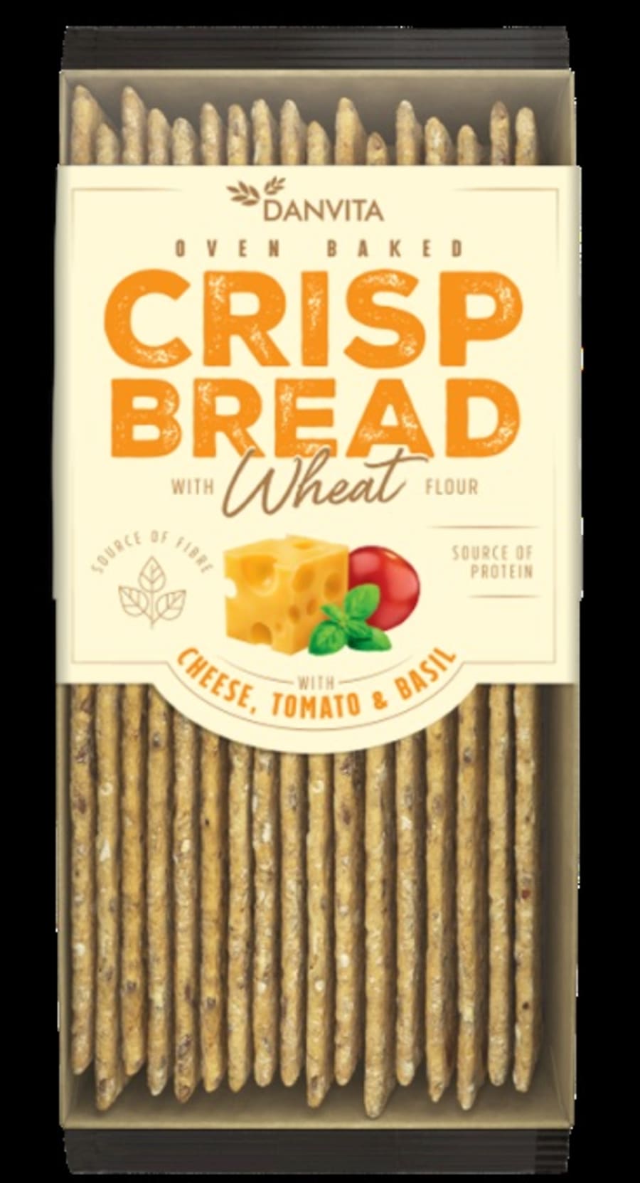 Crisp Bread með osti, tómat & Basil 130g