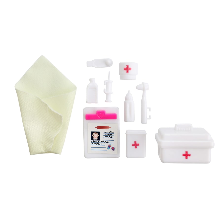 Dúkka Lauren – Barnalæknir m/barni 29cm.