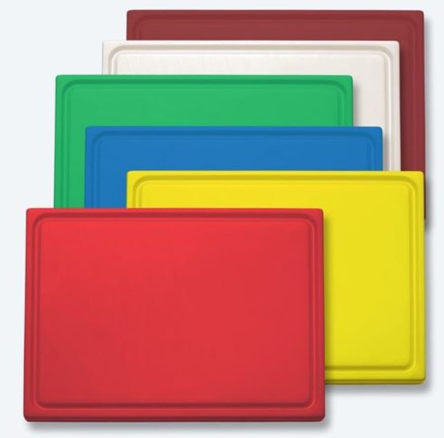 Dick plast skurðarbretti hvítt.