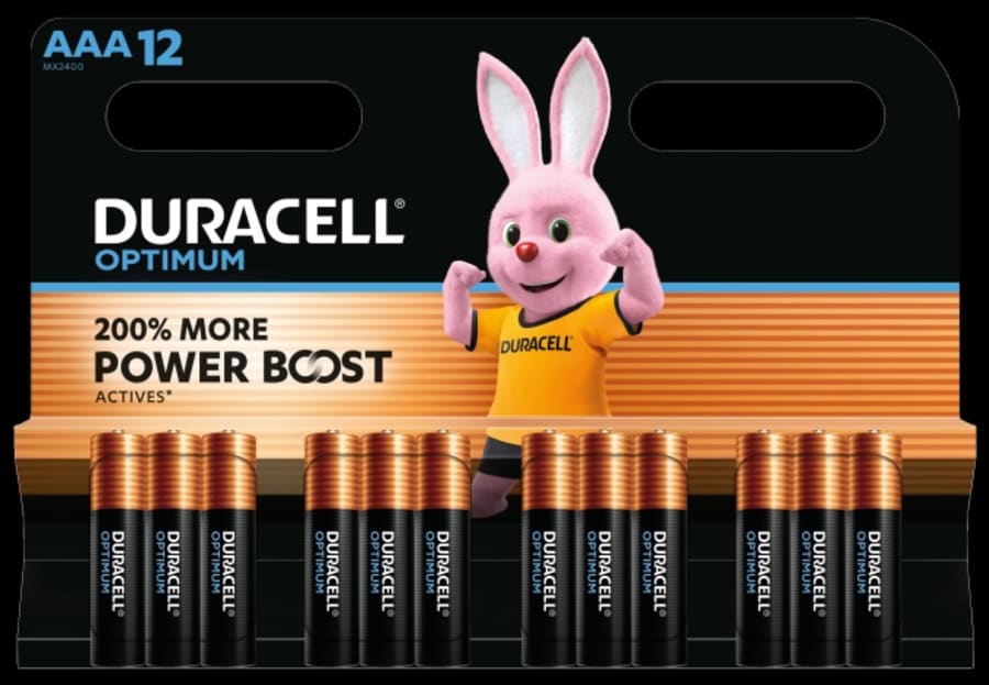 Duracell Optimum Power Boost 200% AAA rafhlöður 12stk