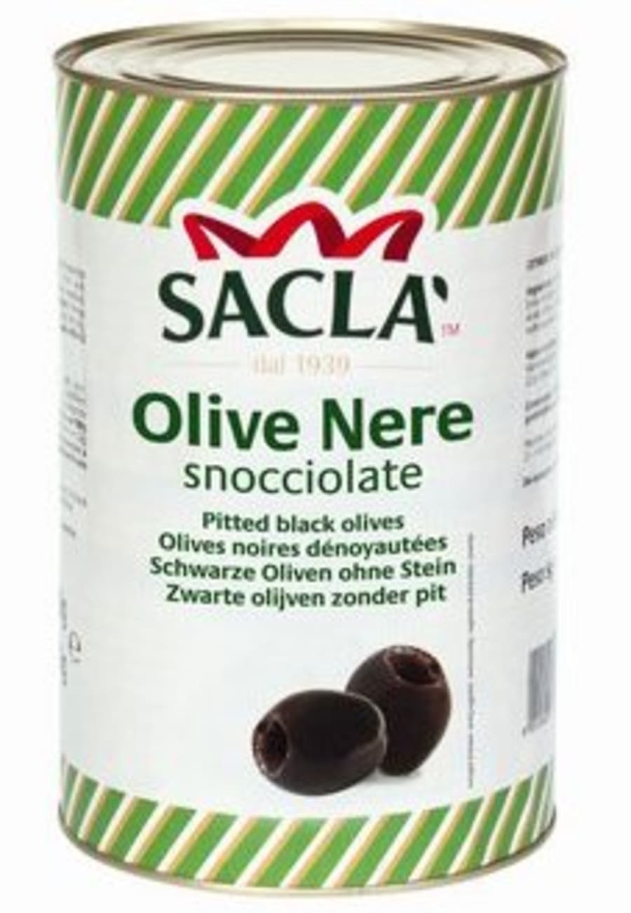 Sacla ólífur steinlausar svartar  4,1kg