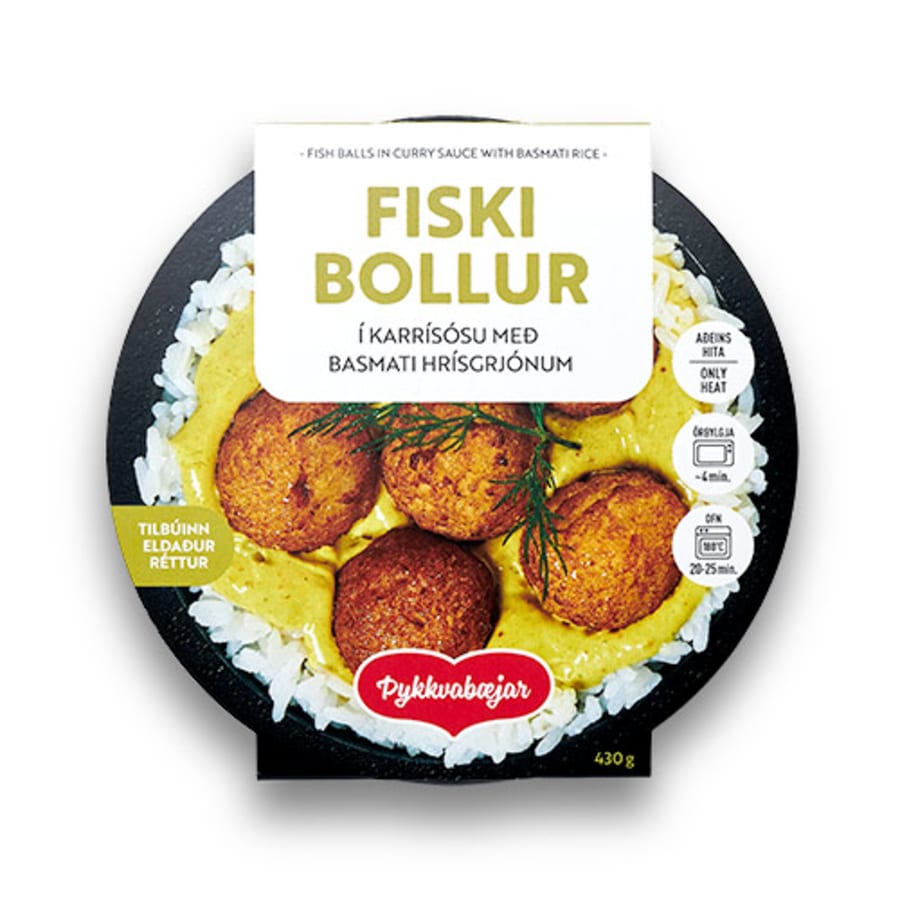 Fiskibollur í karrýsósu 430 gr - ÞYKKVABÆJAR