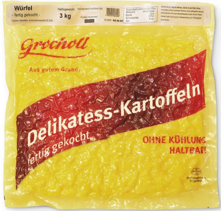 Forsoðnar kartöflur teningar 3kg