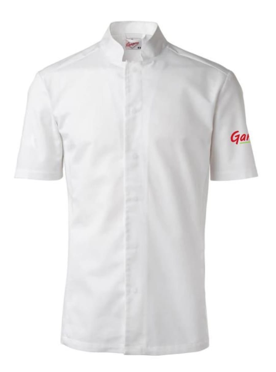 Garri kokkajakki stutterma hvítur S st. 46 1 stk