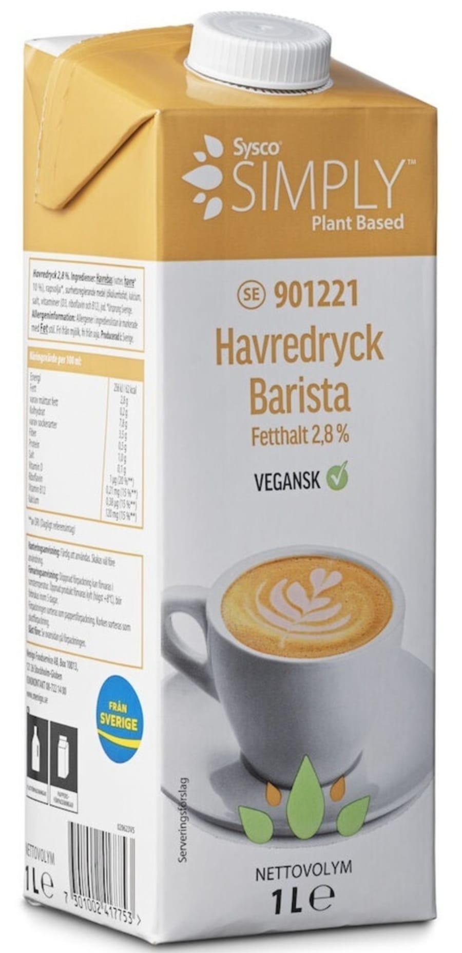 Haframjólk Sysco Barista 6x1L Sysco 901221