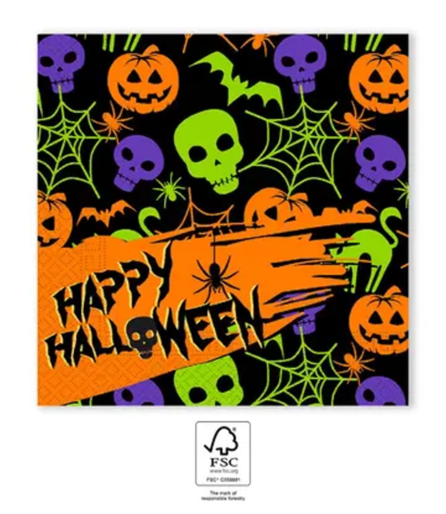 Happy Halloween servíettur 20stk 33×33 (12)