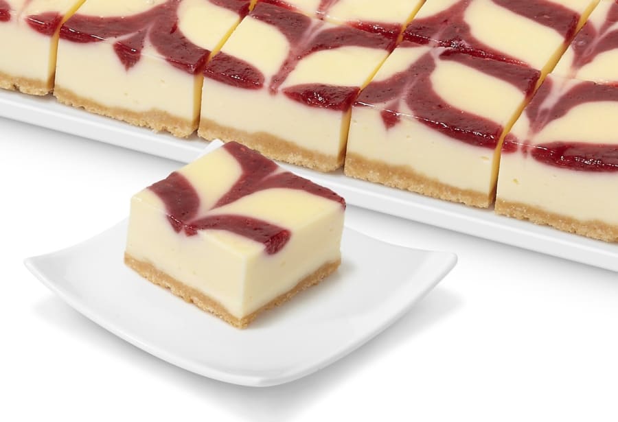 Hindberjaostakaka 48 bitar x 49 gr. 2,35kg. Erlenbacher