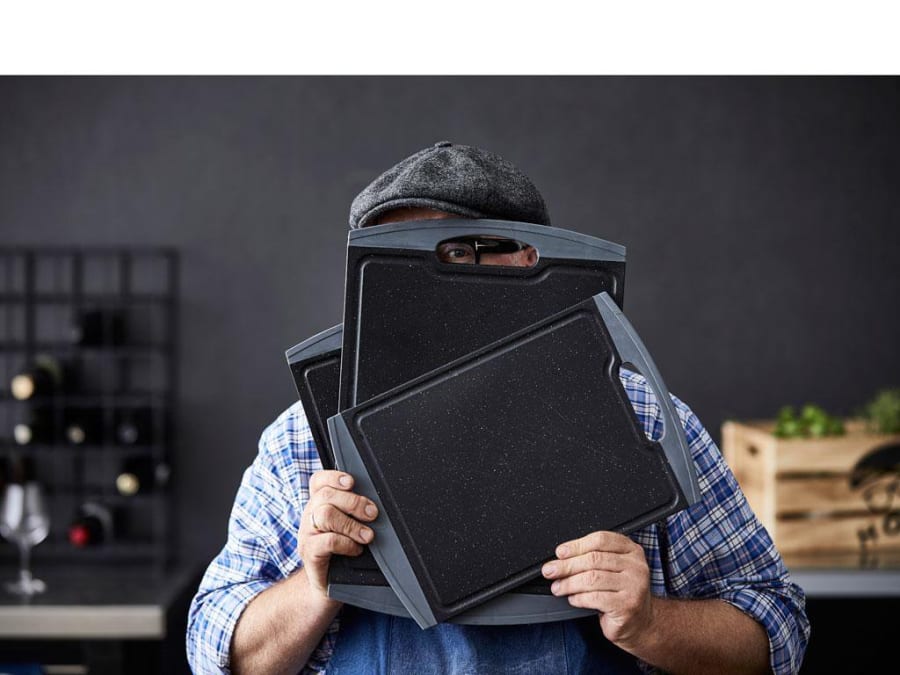 Holm Skurðarbretti plast 2stk grátt