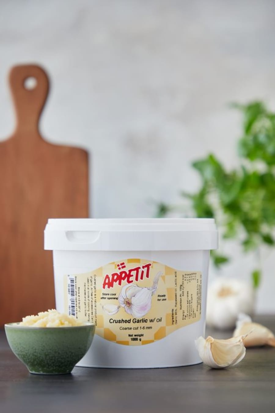 Hvítlaukur saxaður í olíu 1kg